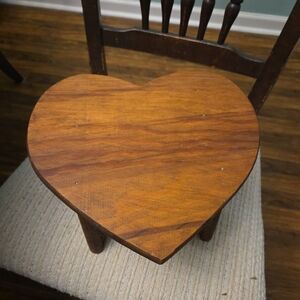 Heart-Shaped Wooden Stool